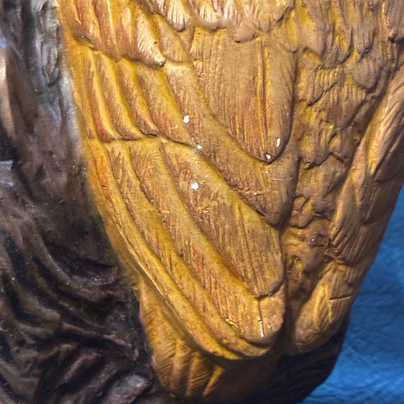 Vintage Ceramic 3 Owls On A Log Signed - Picture 4 of 8